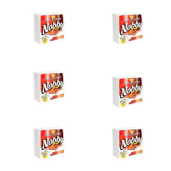 Imagem de Kit 6 Pacotes de Guardanapo 21x22cm folha simples Nobby com 50 folhas