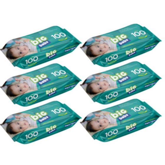 Imagem de Kit 6 Pacotes Toalhas Umedecidas Big Baby Com 100 Un
