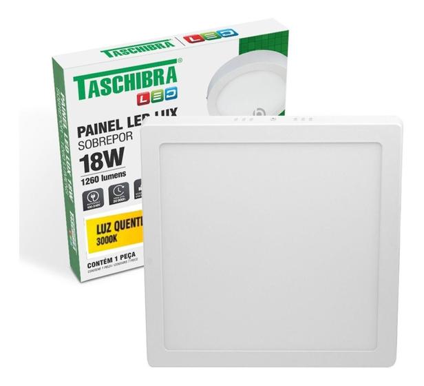 Imagem de kit 6 Painel Plafon Led Quadrado Sobrepor 18w 6500/3000K