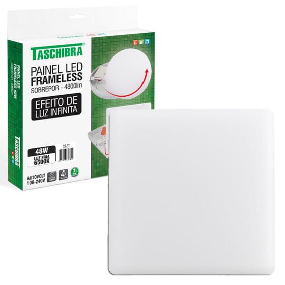 Imagem de Kit 6 Painel Plafon Quadrado Sobrepor 48w Borda Infinita 6500K