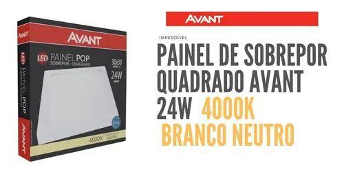 Imagem de Kit 6 Painel Plafon Sobrepor Led 24w Quadrado Avant 4000k