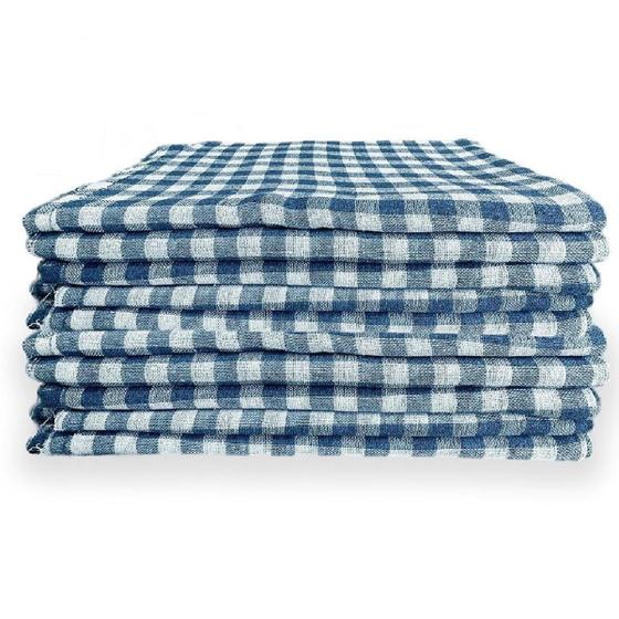 Imagem de Kit 6 panos de chão para limpeza saco xadrez  básico