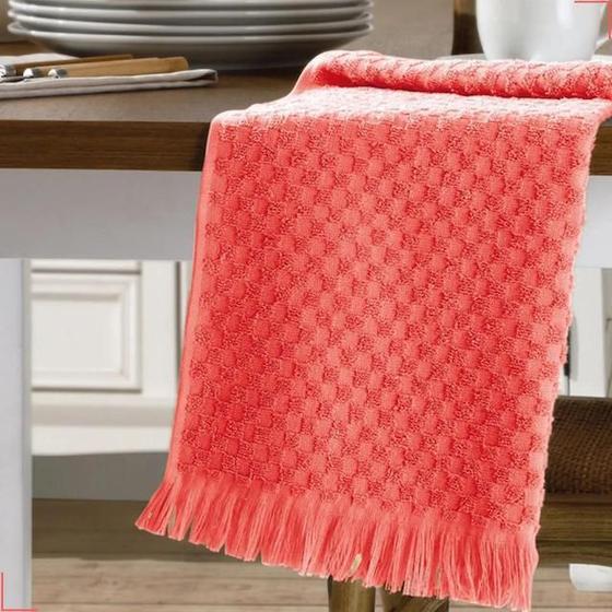 Imagem de Kit 6 Panos De Cozinha Felpudo Jacquard 45Cm X 70Cm Coral