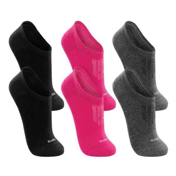 Imagem de Kit 6 Pares Meia Lupo Feminina Invisível Preto Cinza Rosa