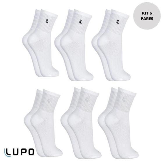 Imagem de Kit 6 Pares Meia Meias Lupo Algodão Cano Médio Longo Alto Masculina Masculino Media Original 3245