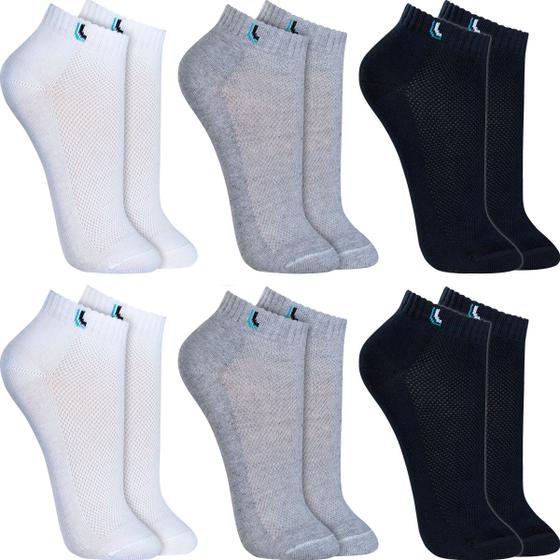 Imagem de Kit 6 Pares Meias Lupo Original Algodão Masculina Feminina Cano Curto Baixo Soquete Atacado 3225