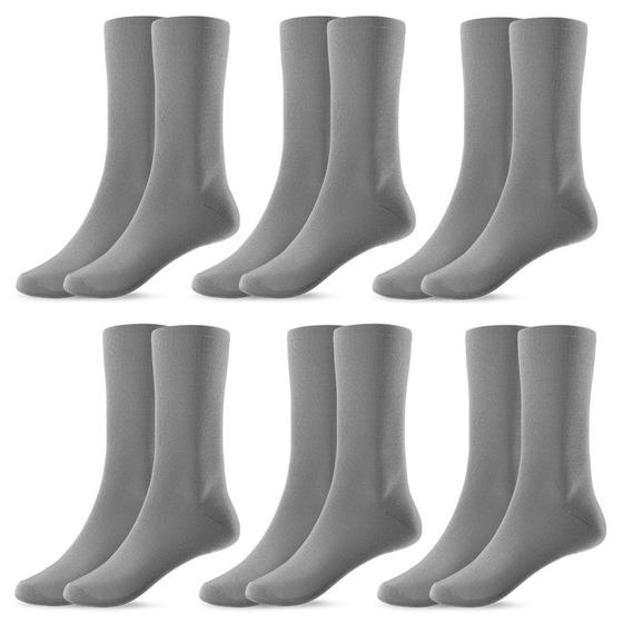 Imagem de Kit 6 Pares Meias Masculina Cano Alto em Algodão Longo Médio para Esportes e dia a dia
