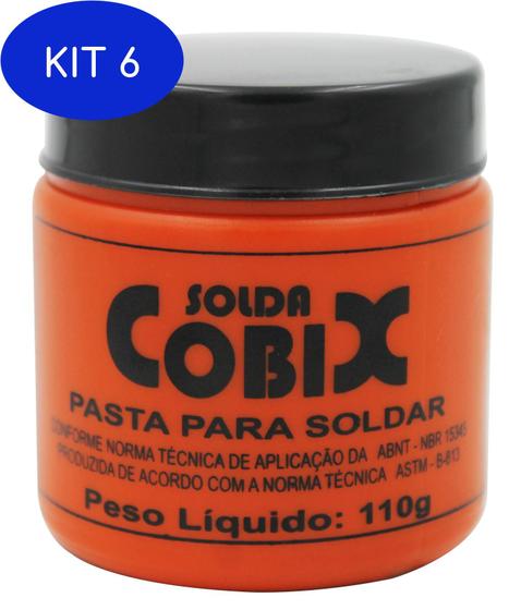 Imagem de Kit 6 Pasta Cobix Solda 110g Decapagem Fluxo Mistura Pastosa