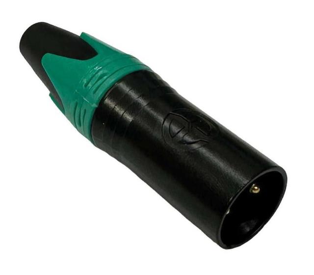 Imagem de Kit 6 pçs - plug xlr macho - verde e preto ( cannon macho )