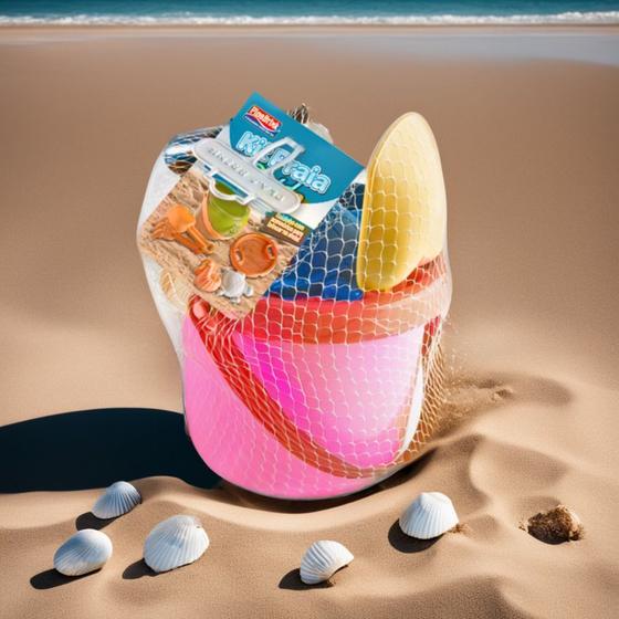 Imagem de Kit 6 Peças Balde De Praia  Brinquedo Forminhas Brinquedos Interativos Areia Água Piscina Verão