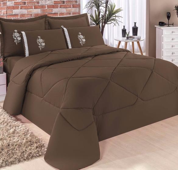 Imagem de Kit 6 peças Conforto Queen Size Cobre Leito Matelado + lençol