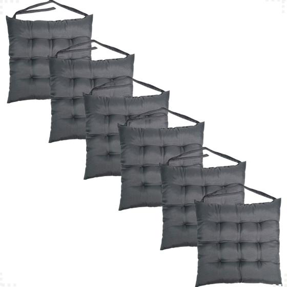 Imagem de Kit 6 Peças Futton 40x40cm Diversas Cores Futon Macio Para Cadeiras Banquetas Sofás Almofadas 