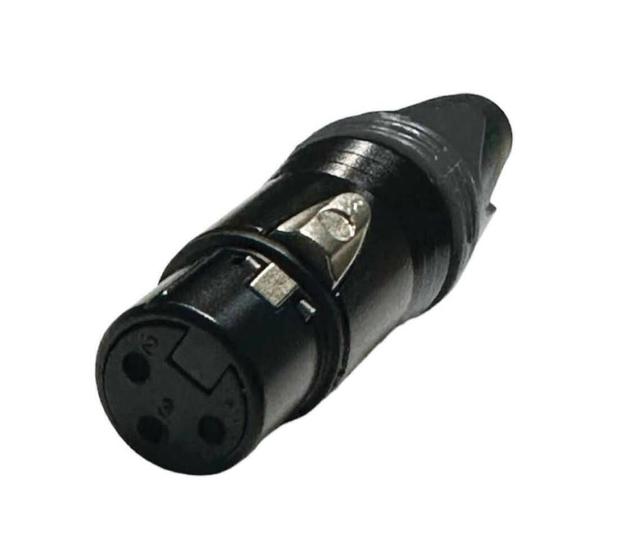 Imagem de Kit 6 peças - plug xlr femêa - preto ( cannon femêa )