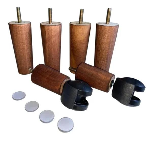 Kit 6 Pes De Cama Box Casal Com 4 Pé Palito Fixo 2 Rodizios Menor preço em Kit 6 Pes De Cama Box Casal Com 4 Pé Palito Fixo 2 Rodizios