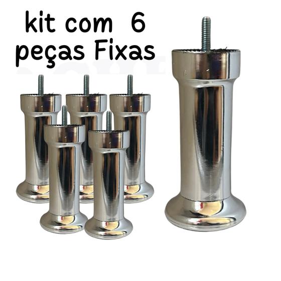 Imagem de KIT 6 PÉS PARA CAMA BOX ou BAÚ CASAL- FIXOS CROMADO