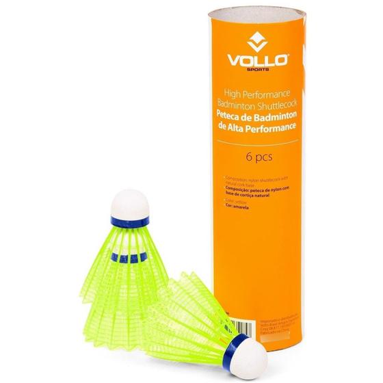 Imagem de Kit 6 Peteca De Badminton Nylon E Cortiça Tubo Alta Qualidade Vollo