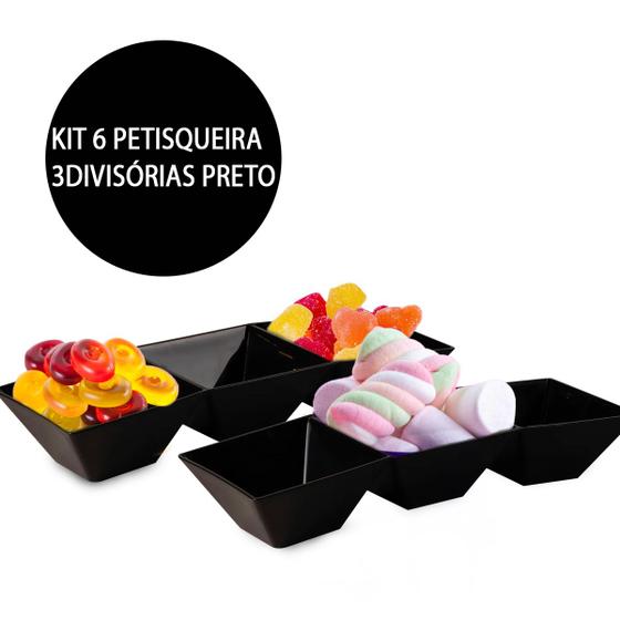 Imagem de Kit 6 Petisqueiras p/ Iguarias Churrasco Salgados Patê Molhos Doces