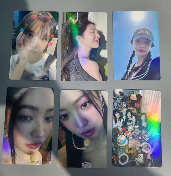 Imagem de Kit 6 Photocards Red Velvet Brithday Reve Festival Colecionáveis Foto Idol Kpop 8x5cm