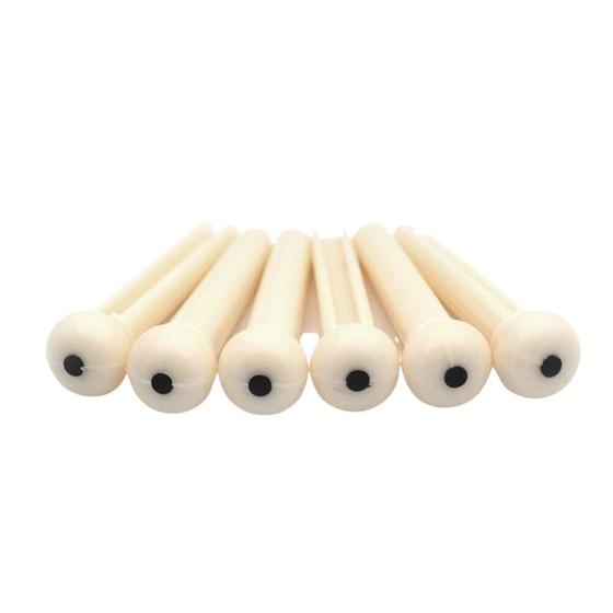 Imagem de Kit 6 Pinos De Plástico Branco Para Cavalete Violão Aço