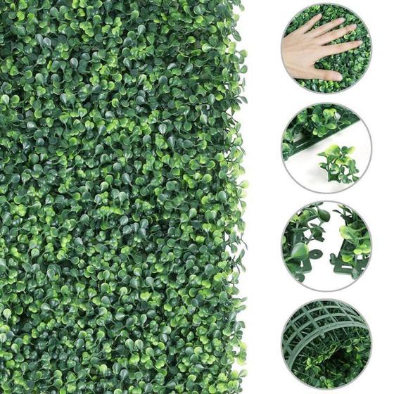 Imagem de Kit 6 Placas De Grama Tapete De Planta Artificial Buchinho Decoração Verde Muro Inglês 40x60cm