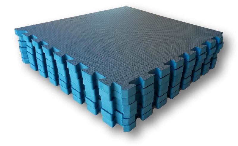 Imagem de Kit 6 Placas Tatames Tapetes EVA 50x50x1cm 10mm Azul Marinho