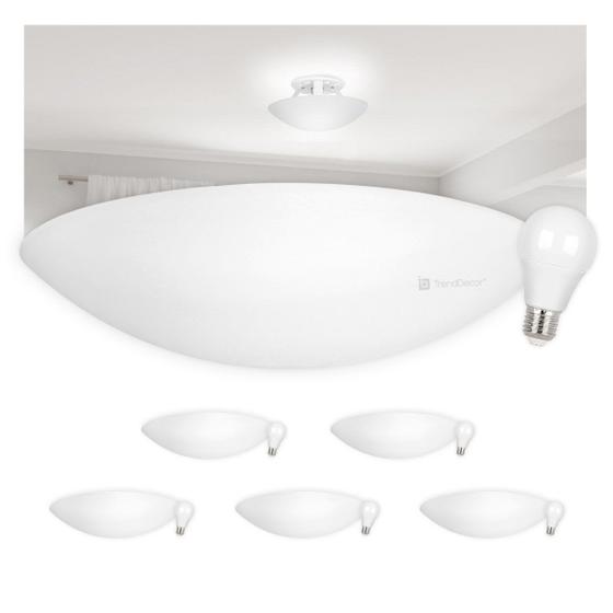 Imagem de Kit 6 Plafon Luminária de Teto Taschibra Solari Redondo 1x E27 com Lâmpadas