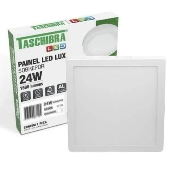 Imagem de Kit 6 Plafon Luminária Led Quadrado Sobrepor Lys 24w 3000k/6500k