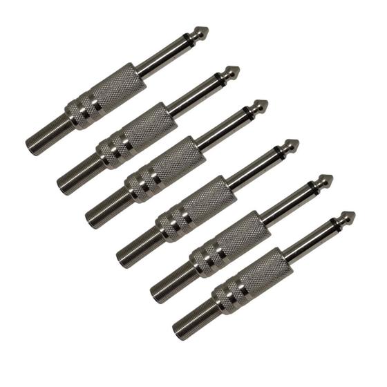 Imagem de Kit 6 Plug P10 Macho Mono Com Mola Simples Dreamer