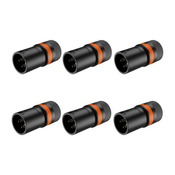 Imagem de Kit 6 Plug Xlr Macho Roxtone Rotativo Low Profile Rack Lx3M