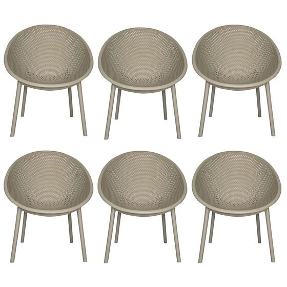 Kit 6 Poltronas Área Externa de PP Marina com Base Desmontável Fendi G56 - Gran Belo Imagem de Kit 6 Poltronas Área Externa de PP Marina com Base Desmontável Fendi G56 - Gran Belo