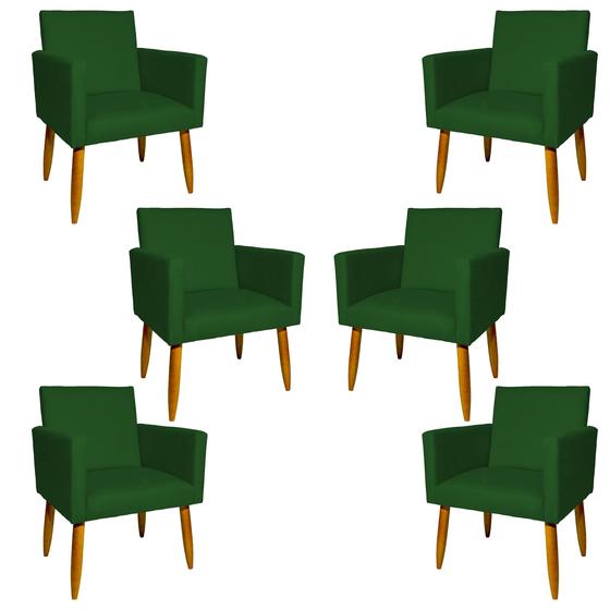 Imagem de Kit 6 Poltronas Decorativas Nina Para Sala Recepção Escritório Suede - Clique E Decore