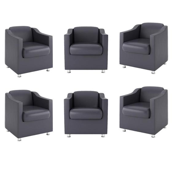 Imagem de Kit 6 Poltronas para Recepção Clínica - Balaqui Decor