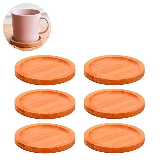 Kit 6 Porta copos apoio de mesa em bambu descanso para bebidas caneca xícara garrafa bar restaurante Menor preço em Kit 6 Porta copos apoio de mesa em bambu descanso para bebidas caneca xícara garrafa bar restaurante
