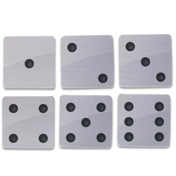 Imagem de Kit 6 Porta Copos Criativo Dado Branco Decoração Divertida