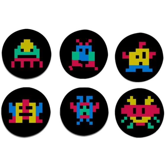 Imagem de Kit 6 Porta Copos Monstros Invaders Pixels Oficial Geek Vip