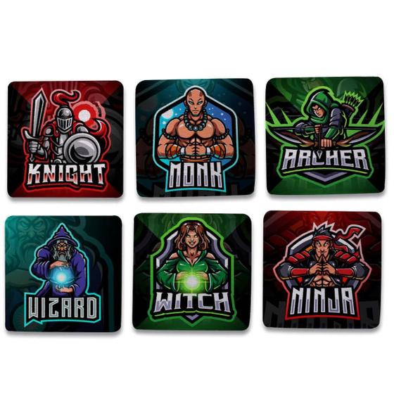 Imagem de Kit 6 Porta Copos Nerd Classes Personagens Rpg Decoração