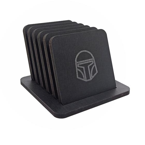 Kit 6 Porta Copos Star Wars Mandaloriano - Preto Menor preço em Kit 6 Porta Copos Star Wars Mandaloriano - Preto
