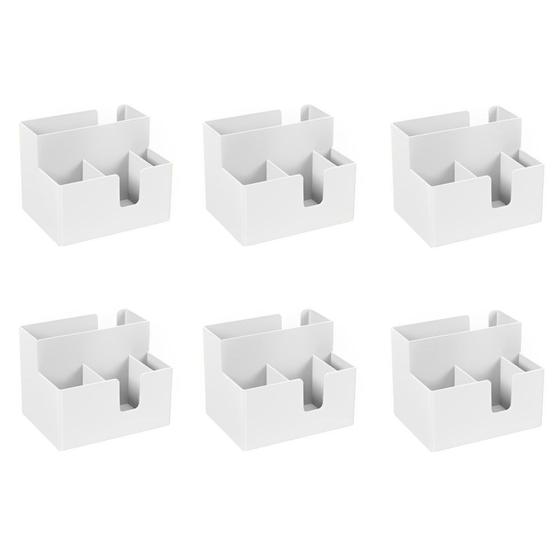 Imagem de Kit 6 Porta Guardanapo e Sachês 14 x 10,6 x 9,4 cm Branco Coza