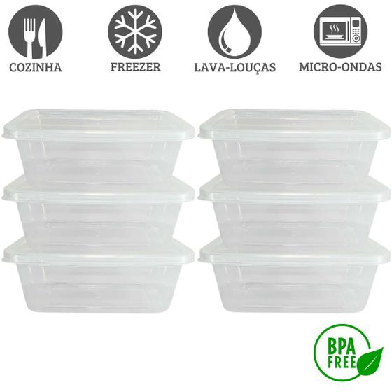 Imagem de Kit 6 Pote Organizador de Alimentos 1500ml Frutas Legumes Marmita Refeição