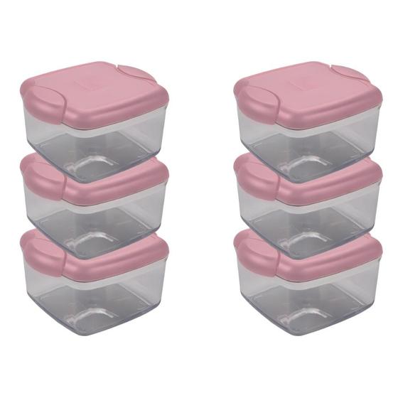 Imagem de Kit 6 Pote Porta Mantimentos Hermético Resistente 1300ml Marmita Fitness Freezer Microondas