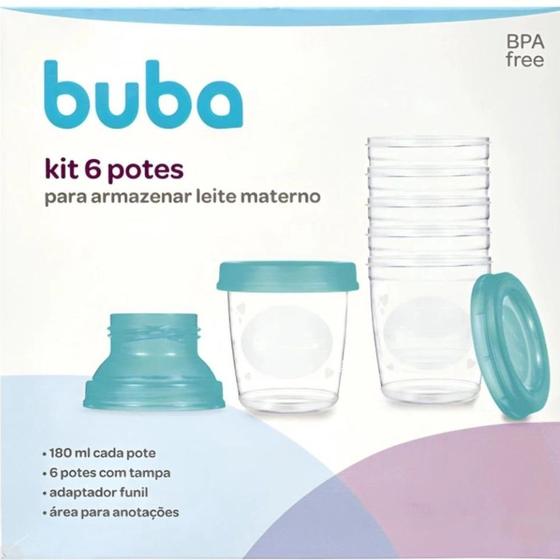 Imagem de Kit 6 potes para armazenar leite materno - buba