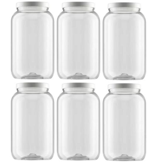 Kit 6 Potes Plástico Bandeirante Tampa Branca 3,6 Litros Menor preço em Kit 6 Potes Plástico Bandeirante Tampa Branca 3,6 Litros