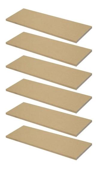 Imagem de Kit 6 Prateleiras Mdf Cru 60x20 Cms Sem  Suporte