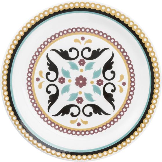 Imagem de Kit 6 Pratos de Sobremesa Floreal Luiza Oxford Cerâmica 20 cm