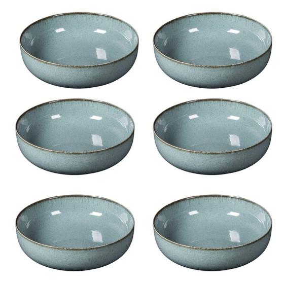 Imagem de Kit 6 Pratos Fundo Moderno 100% Porcelana 19 cm