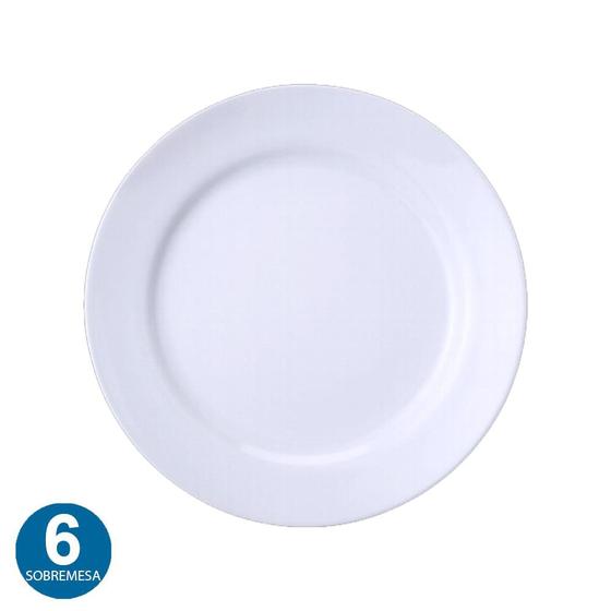 Imagem de Kit 6 Pratos Sobremesa Restaurante Cilíndrica Porcelana Schmidt