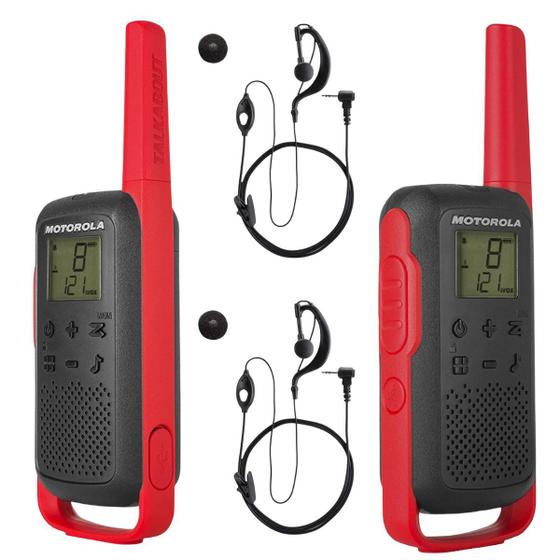 Imagem de Kit 6 Rádio Comunicador T210BR Motorola com 6 Fones de Ouvido Simples