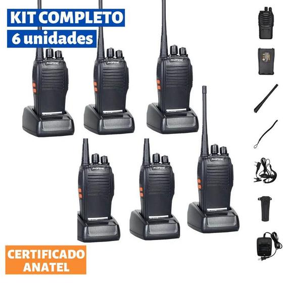 Imagem de Kit 6 Radio Comunicador Walk Talk 16 Ch 12km Baofeng 777s