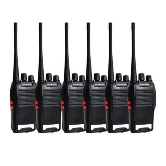 Imagem de Kit 6 Rádio Uhf 16 Canais Comunicador Walktalk Bf-777s Fone