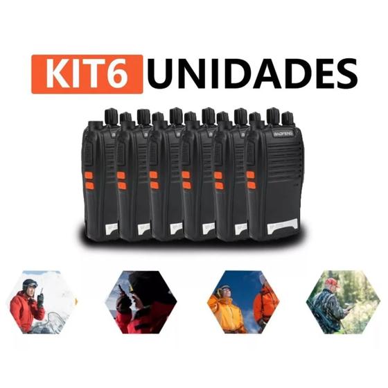 Imagem de Kit 6 Radio Walk Talk Comunicador 16 Ch 12km Baofeng 777 Ht Cor Preto